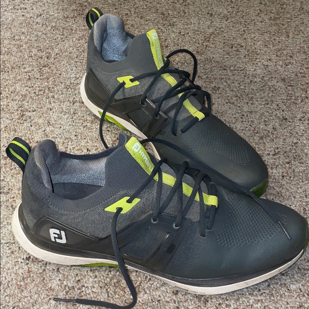 FootJoy Hyperflex Men's Dark Gray and Lime Athletic Golf Shoes